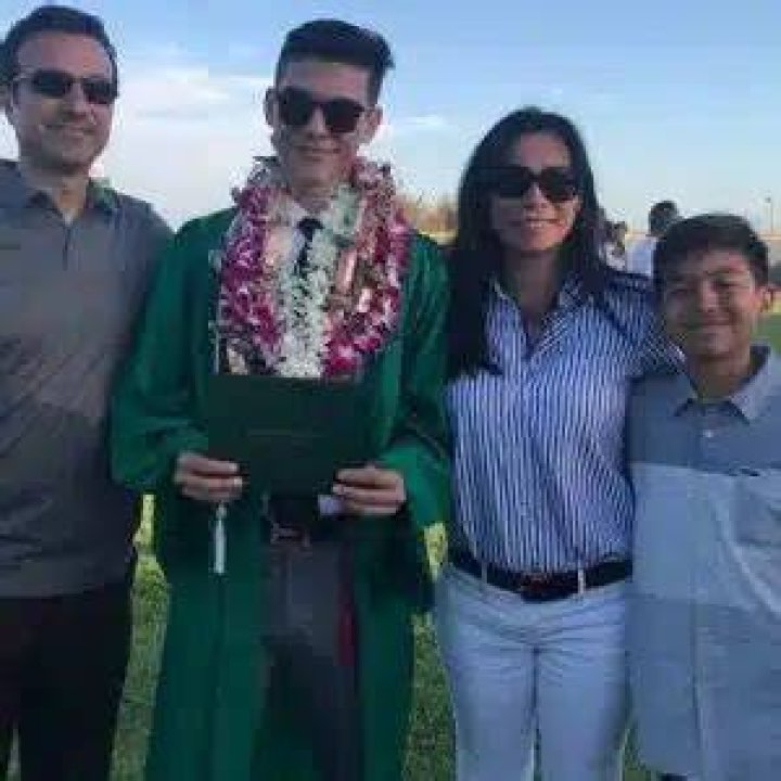 Anthony Keyvan with his parents and brother Anthony Keyvan with his parents and brother