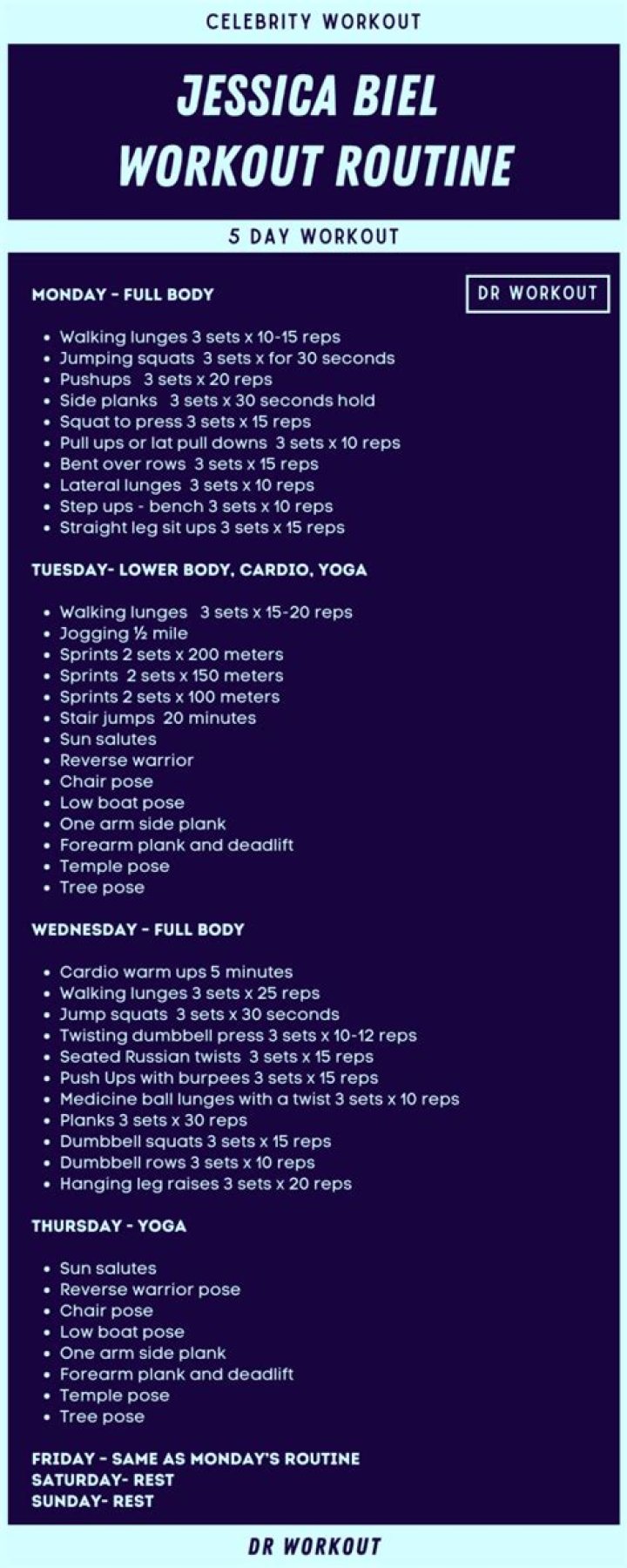 Jessica Biel Workout Routine